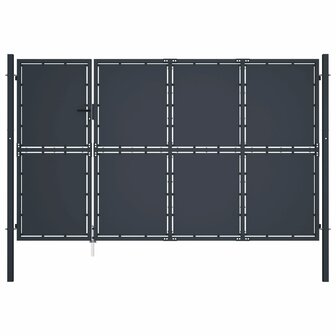 Poort 350x150 cm staal antraciet 1