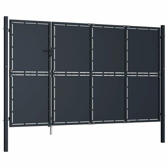 Poort 350x150 cm staal antraciet 2