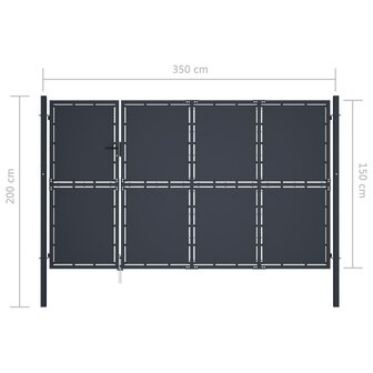 Poort 350x150 cm staal antraciet 5