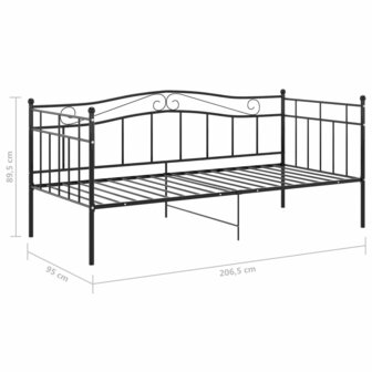 Slaapbankframe metaal zwart 90x200 cm 8
