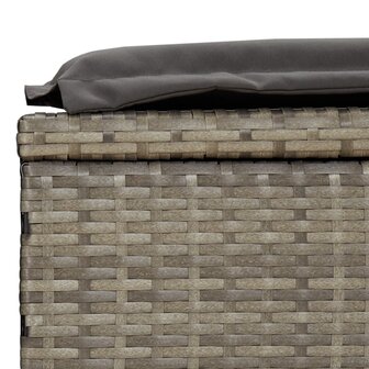 Ligbed 2-persoons met dak 213x118x97 cm poly rattan grijs 12