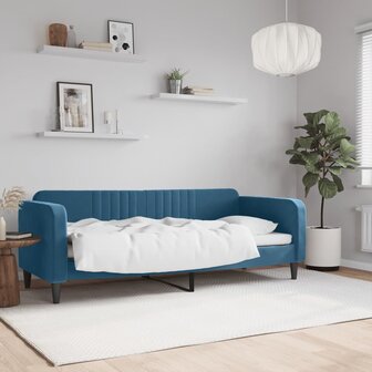 Slaapbank 80x200 cm fluweel blauw 1