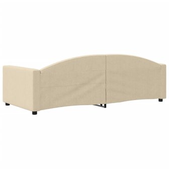 Slaapbank 90x200 cm stof cr&egrave;mekleurig 5