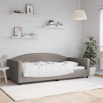 Slaapbank 100x200 cm stof taupe 1