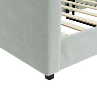 Slaapbank 80x200 cm fluweel lichtgrijs 6