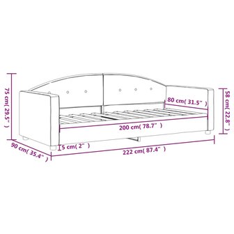 Slaapbank 80x200 cm fluweel lichtgrijs 8