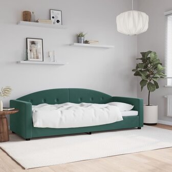 Slaapbank 80x200 cm fluweel donkergroen 1