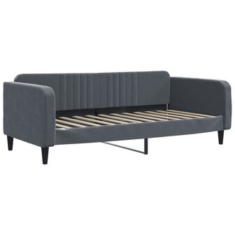 Slaapbank 90x200 cm fluweel donkergrijs 2
