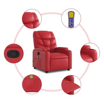 Massagestoel verstelbaar kunstleer rood 8