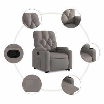 Sta-op-stoel verstelbaar stof taupe 8