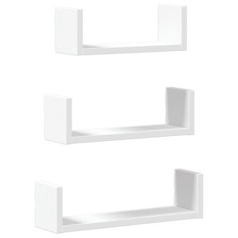 Wandschappen 3 st bewerkt hout wit 2