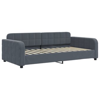 Slaapbank onderschuifbed en lades 90x200 cm fluweel donkergrijs 6