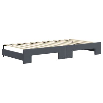 Slaapbank onderschuifbed en lades 90x200 cm fluweel donkergrijs 8