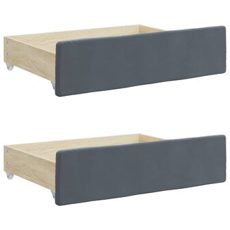 Slaapbank onderschuifbed en lades 90x200 cm fluweel donkergrijs 9