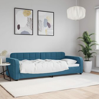 Slaapbank 80x200 cm fluweel blauw 1