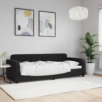 Slaapbank 80x200 cm fluweel zwart 1