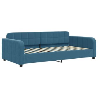 Slaapbank 90x200 cm fluweel blauw 2