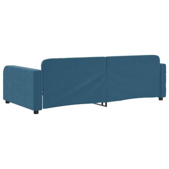 Slaapbank 90x200 cm fluweel blauw 5