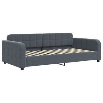 Slaapbank 90x200 cm fluweel donkergrijs 2