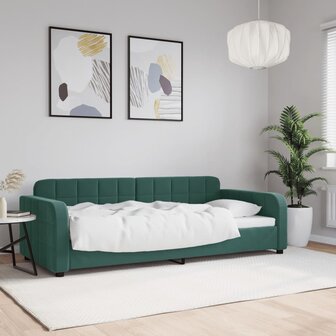 Slaapbank 90x200 cm fluweel donkergroen 1