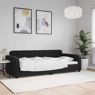 Slaapbank 90x200 cm fluweel zwart 1