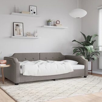 Slaapbank 100x200 cm stof taupe 1