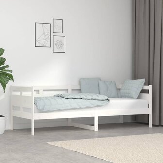 Slaapbank massief grenenhout wit 80x200 cm 1