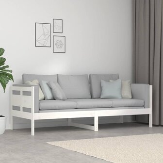 Slaapbank massief grenenhout wit 80x200 cm 9