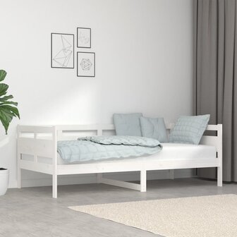 Slaapbank massief grenenhout wit 90x190 cm 1