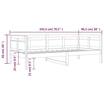 Slaapbank massief grenenhout wit 90x190 cm 11