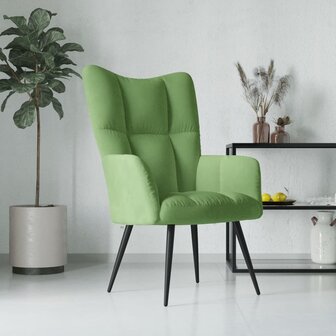 Relaxstoel fluweel lichtgroen 2