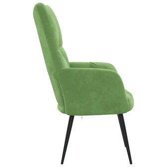 Relaxstoel fluweel lichtgroen 4