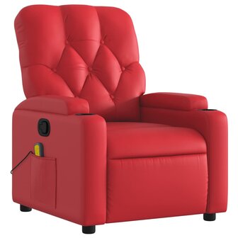 Massagestoel verstelbaar kunstleer rood 3