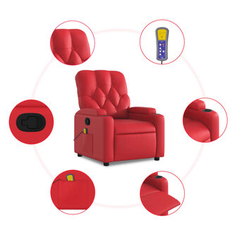 Massagestoel verstelbaar kunstleer rood 6