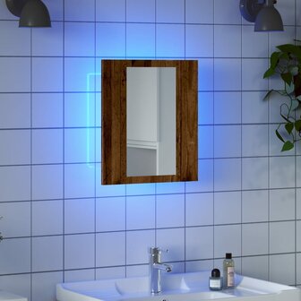 Badkamerspiegelkast LED 40x12x45 cm bewerkt hout oud hout 1