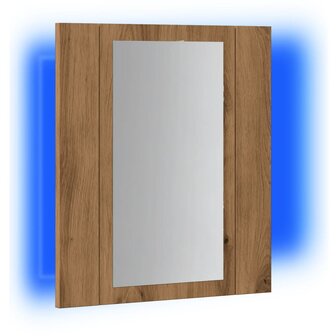 Badkamerspiegelkast LED 40x12x45 cm bewerkt hout artisan eiken 3