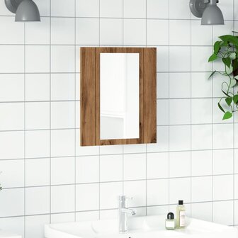 Badkamerspiegelkast LED 40x12x45 cm bewerkt hout artisan eiken 4