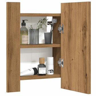 Badkamerspiegelkast LED 40x12x45 cm bewerkt hout artisan eiken 5