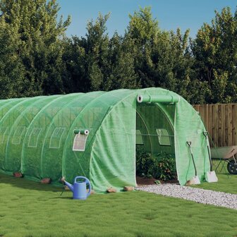 Tuinkas met stalen frame 30 m&sup2; 10x3x2 m groen 1