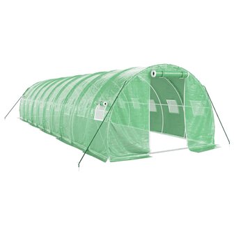 Tuinkas met stalen frame 30 m&sup2; 10x3x2 m groen 2