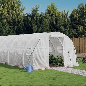 Tuinkas met stalen frame 30 m&sup2; 10x3x2 m wit 1
