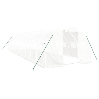Tuinkas met stalen frame 30 m&sup2; 10x3x2 m wit 2