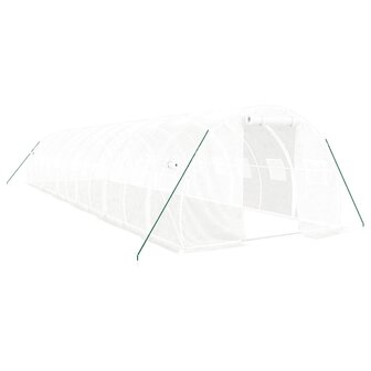 Tuinkas met stalen frame 36 m&sup2; 12x3x2 m wit 2