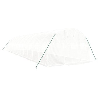 Tuinkas met stalen frame 36 m&sup2; 12x3x2 m wit 3