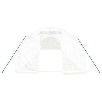 Tuinkas met stalen frame 36 m&sup2; 12x3x2 m wit 4