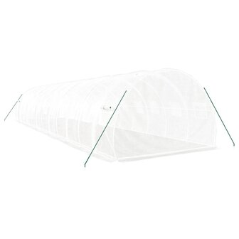 Tuinkas met stalen frame 36 m&sup2; 12x3x2 m wit 6