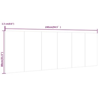 Hoofdbord wandmodel 240x1,5x80 cm bewerkt hout bruin eikenkleur 7