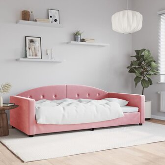 Slaapbank 100x200 cm fluweel roze 1