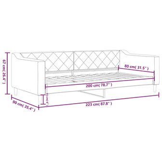 Slaapbank 80x200 cm stof donkergrijs 8