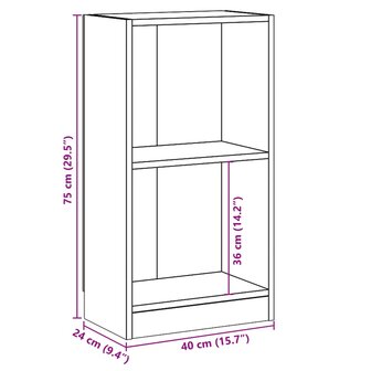 Boekenkast 40x24x75 cm bewerkt hout sonoma eikenkleurig 10
